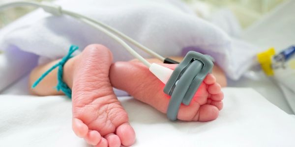 Newborn baby feet hospital